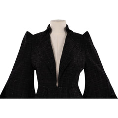 Cruella Emma Stone Cruella Manteau Noir Cosplay Costume