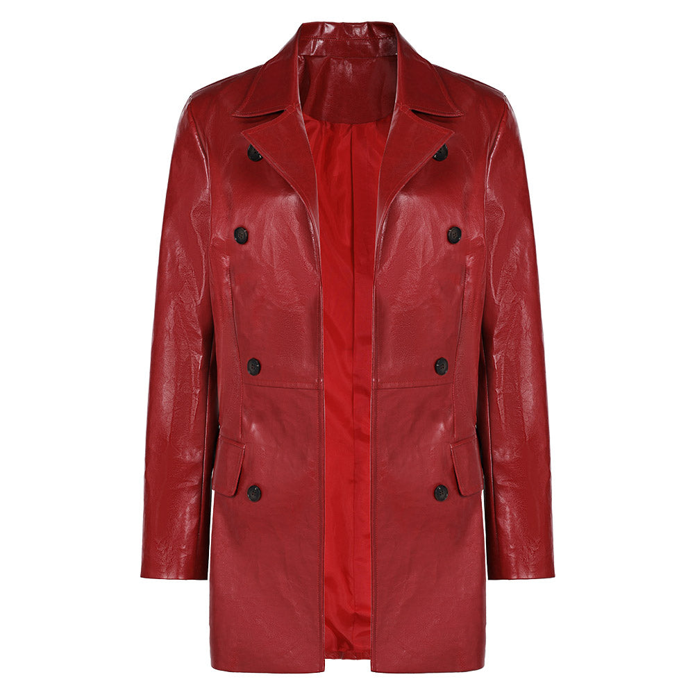 Film Madame Web(2024) Veste en Cuir Rouge Cosplay Costume