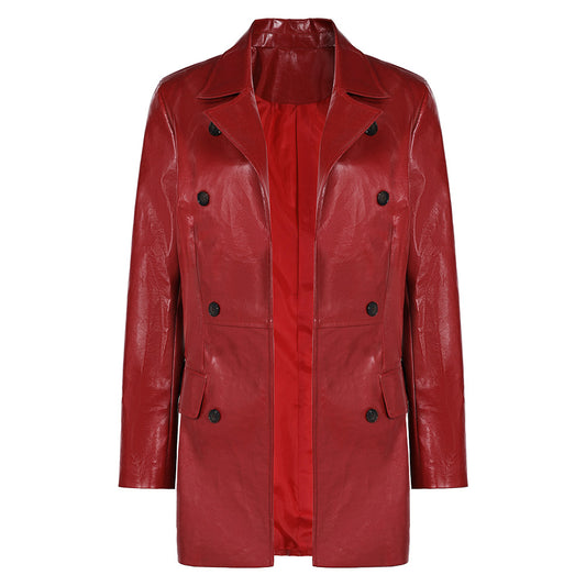 Film Madame Web(2024) Veste en Cuir Rouge Cosplay Costume