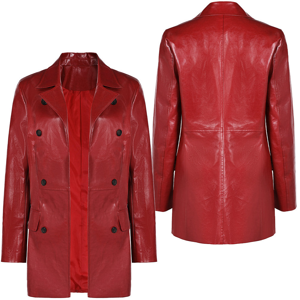 Film Madame Web(2024) Veste en Cuir Rouge Cosplay Costume