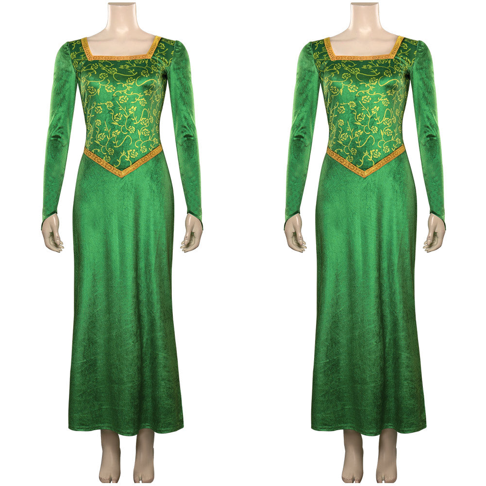 Film Shrek Princesse Fiona Robe+Perruque Cosplay Costume