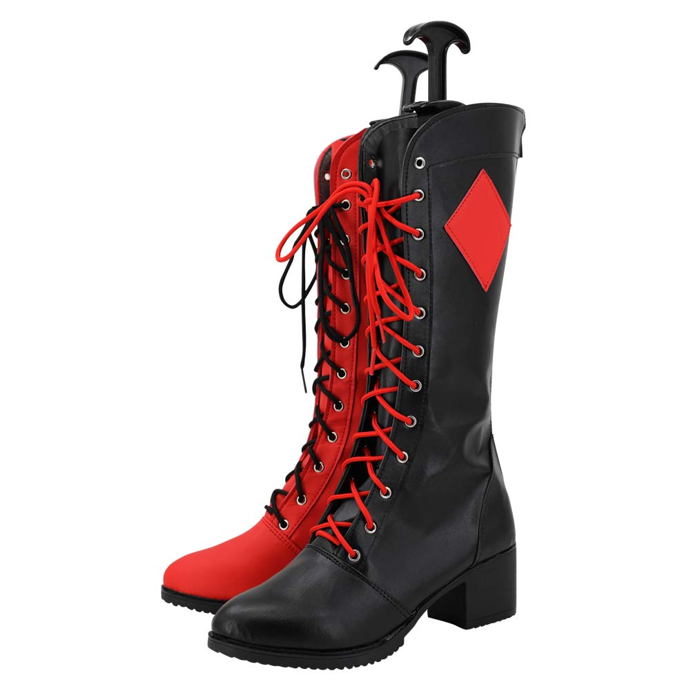 Harley Quinn Couleurs Rouge et Noir Cosplay Chaussures