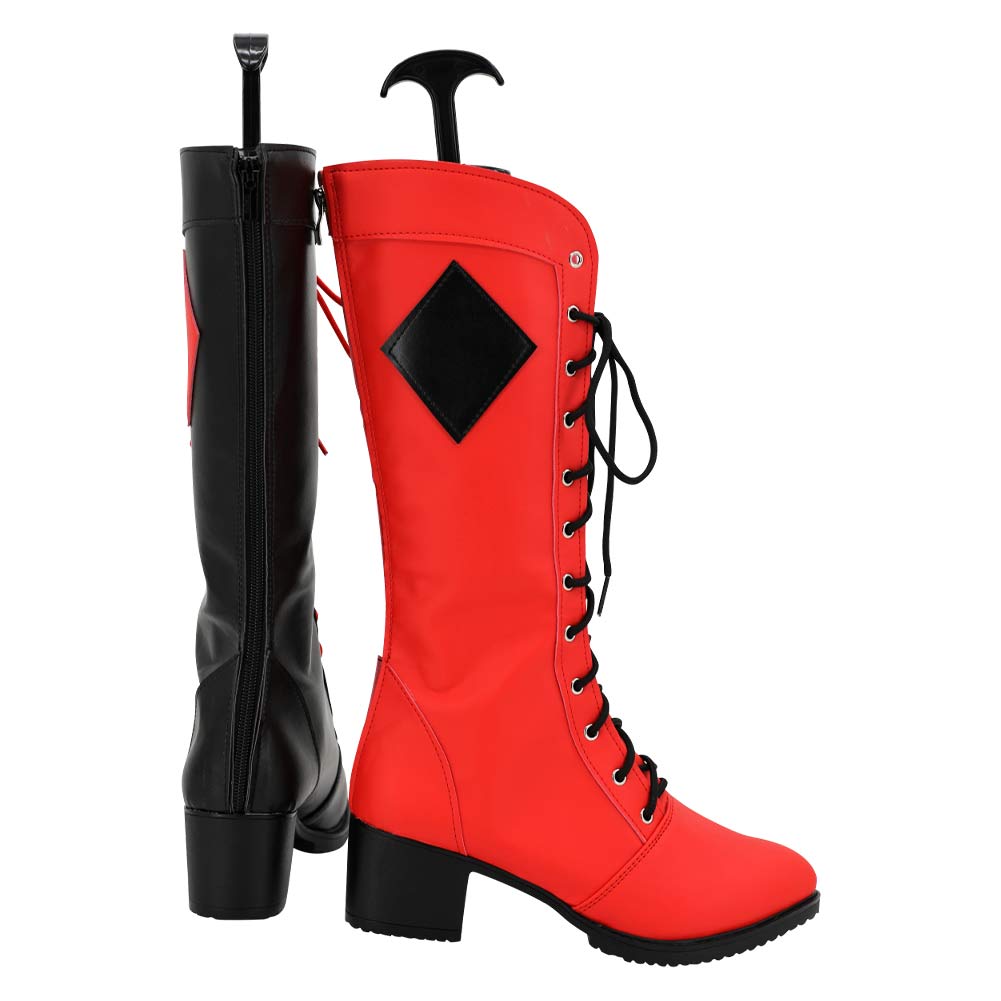 Harley Quinn Couleurs Rouge et Noir Cosplay Chaussures