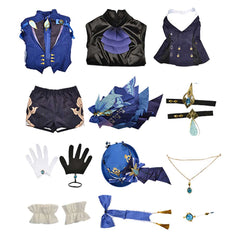 Jeu Genshin Focalors Furina Version Noire Cosplay Costume