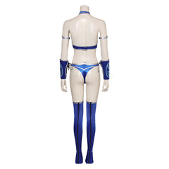 Jeu Mortal Kombat Kitana Maillot de Bain Bleu Cosplay Costume