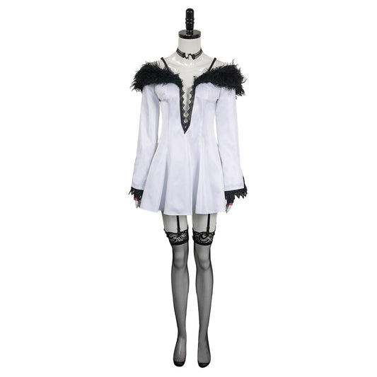 Jeu Tekken Lili Robe Blanche Cosplay Costume