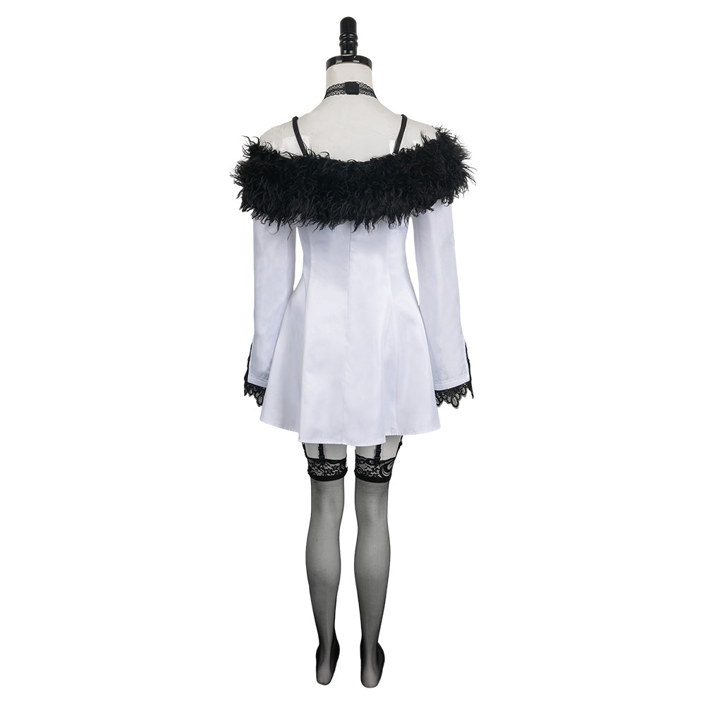 Jeu Tekken Lili Robe Blanche Cosplay Costume