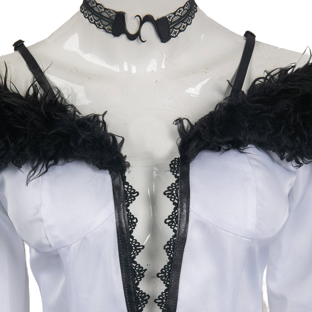 Jeu Tekken Lili Robe Blanche Cosplay Costume