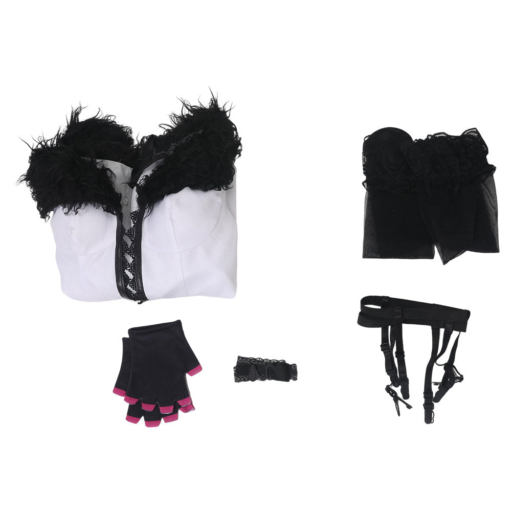 Jeu Tekken Lili Robe Blanche Cosplay Costume