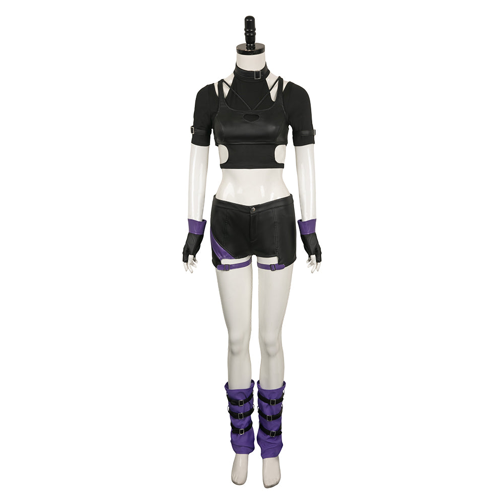 Jeu Vidéo Tekken Reina Tenue Noire Cosplay Costume