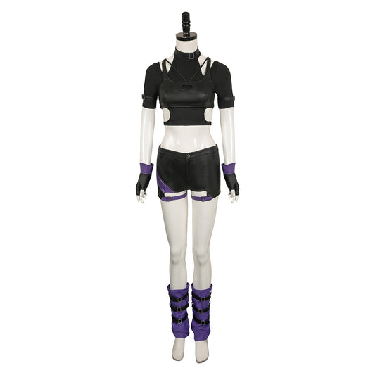 Jeu Vidéo Tekken Reina Tenue Noire Cosplay Costume