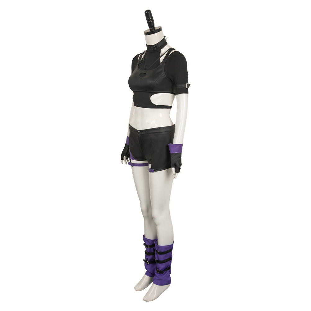 Jeu Vidéo Tekken Reina Tenue Noire Cosplay Costume