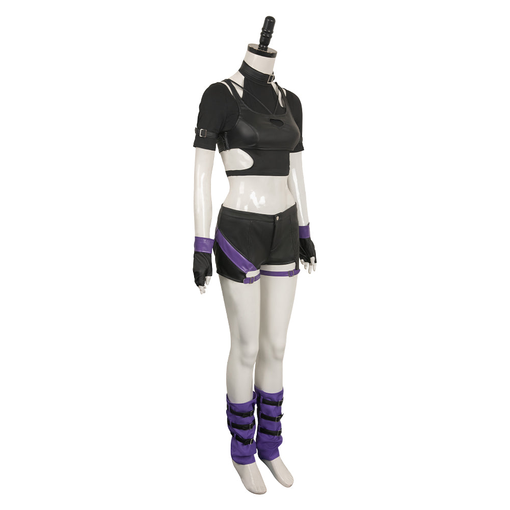 Jeu Vidéo Tekken Reina Tenue Noire Cosplay Costume