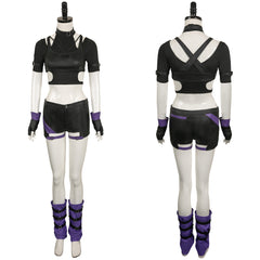 Jeu Vidéo Tekken Reina Tenue Noire Cosplay Costume