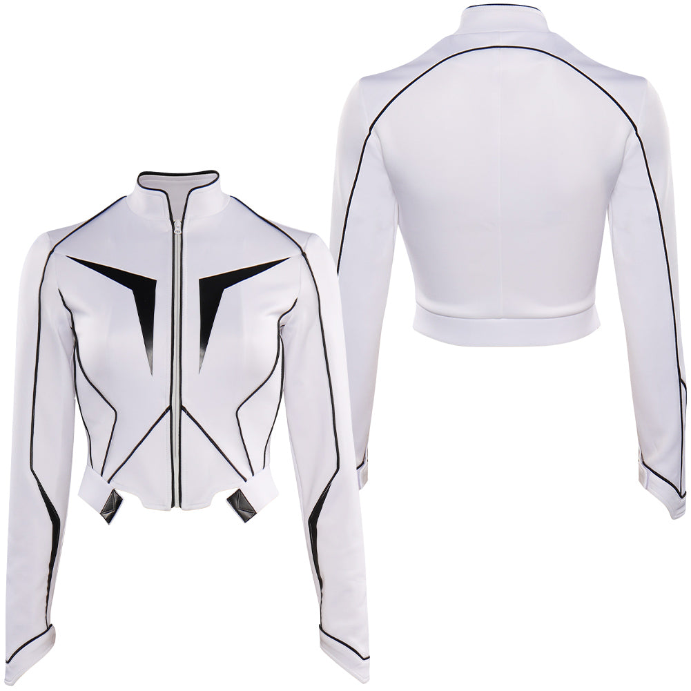 Monica Rambeau Monica Captain Femme Blanc Veste Cosplay Costume