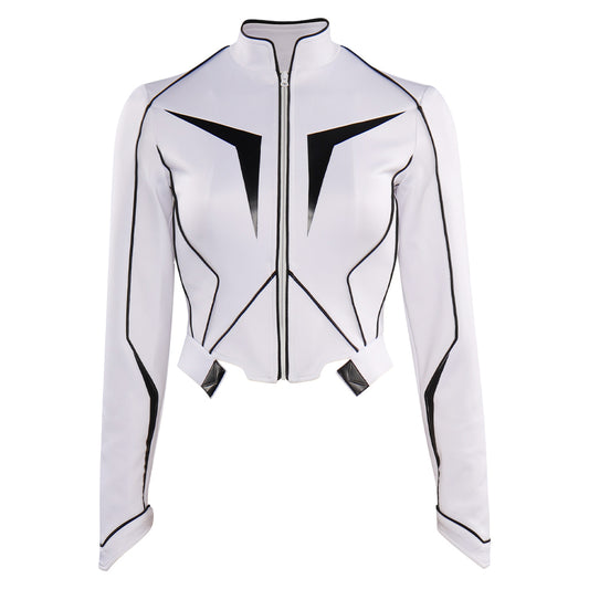 Monica Rambeau Monica Captain Femme Blanc Veste Cosplay Costume