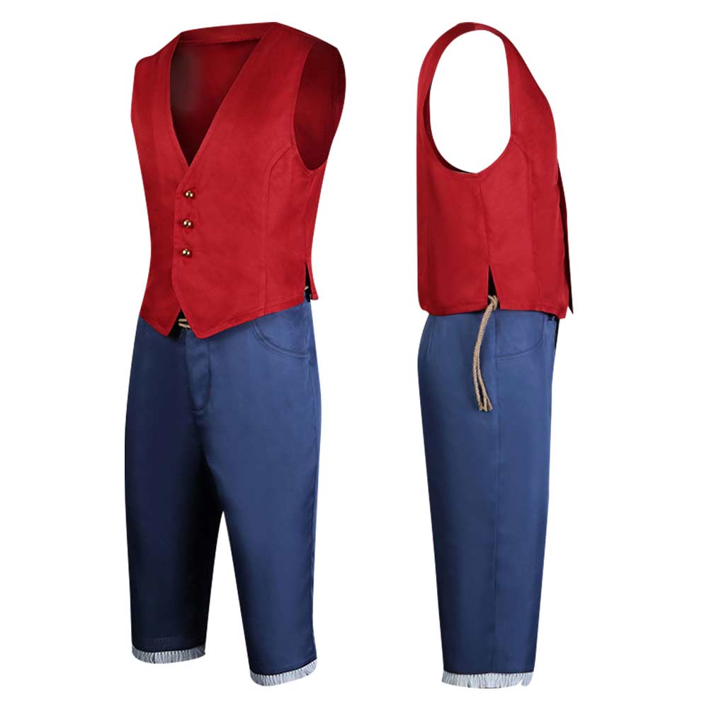One Piece Monkey D.Luffy Tenue Rouge Cosplay Costume Halloween