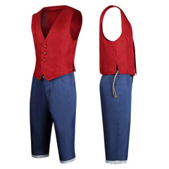 One Piece Monkey D.Luffy Tenue Rouge Cosplay Costume Halloween
