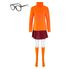Scooby-Doo Velma Uniforme Orange Cosplay Costume Ver.2