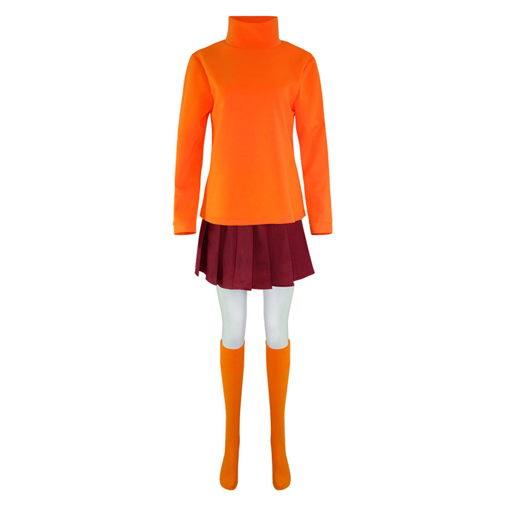 Scooby-Doo Velma Uniforme Orange Cosplay Costume Ver.2