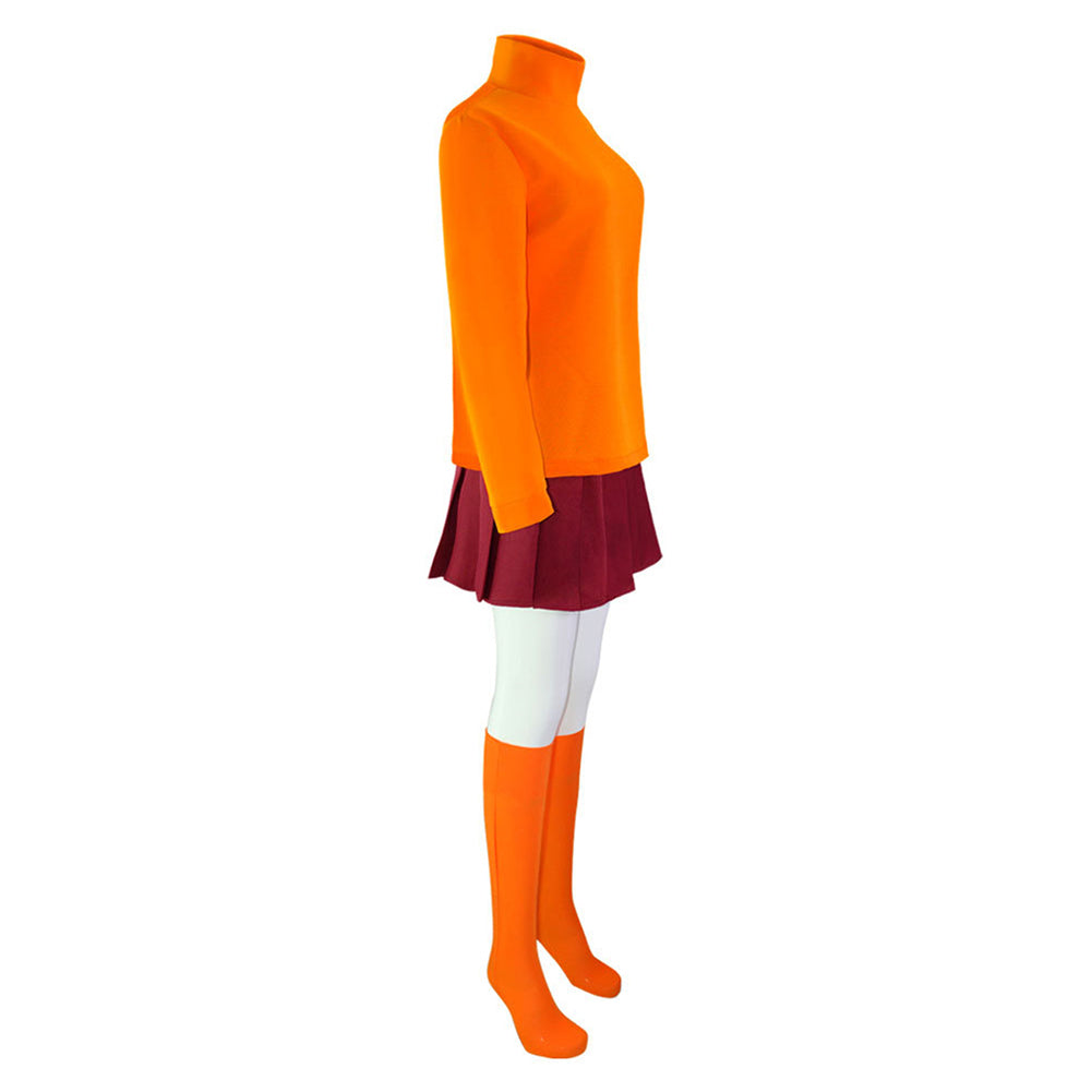 Scooby-Doo Velma Uniforme Orange Cosplay Costume Ver.2