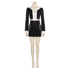 TV Doctor Who Ruby Sunday Robe Courte Noire Cosplay Costume