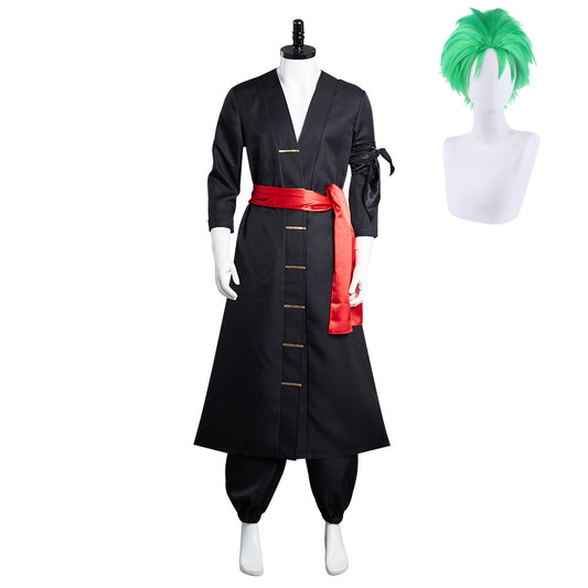 One Piece Wano Arc Roronoa Zoro Tenue Noire Cosplay Costume