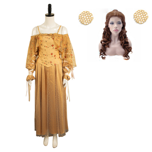 Padme Amidala Naberrie Robe Jaune Cosplay Costume