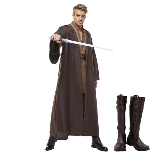 Obi-Wan Kenobi Jedi Cosplay Costume Version Brune