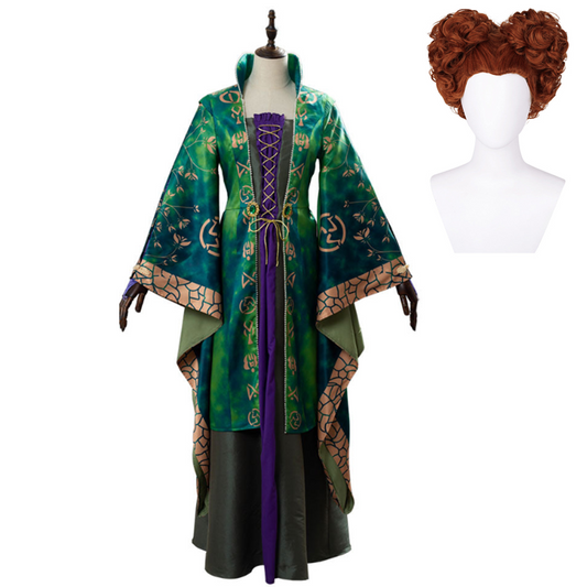 Adulte Femme Hocus Pocus Winifred Sanderson Cosplay Costume Halloween Carnival