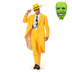 The Mask Jim Carrey Tenue Jaune Halloween Carnaval Cosplay Costume