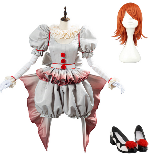 Horror Pennywise Le Costume de Clown aux Femmes Halloween Carnaval Cosplay Costume