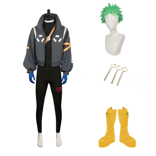 One Piece Egghead Arc Roronoa Zoro Tenue Noire Cosplay Costume