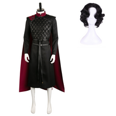 House of The Dragon Saison 2 Jacaerys Velaryon Tenue Noire Vintage Cosplay Costume Médiéval