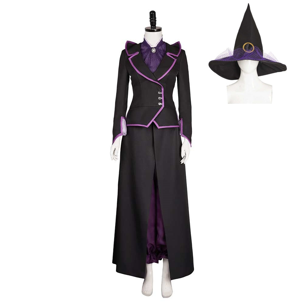 Agatha All Along(2024) Agatha Tenue de Sorcière Noire et Violette Cosplay Costume