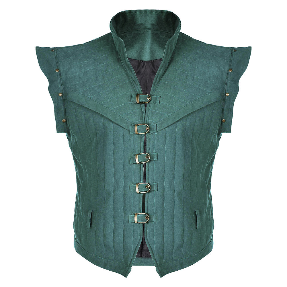 Raiponce Flynn Rider Gilet Bleu/Vert Médiéval Cosplay Costume