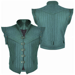 Raiponce Flynn Rider Gilet Bleu/Vert Médiéval Cosplay Costume