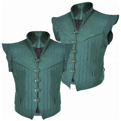 Raiponce Flynn Rider Gilet Bleu/Vert Médiéval Cosplay Costume