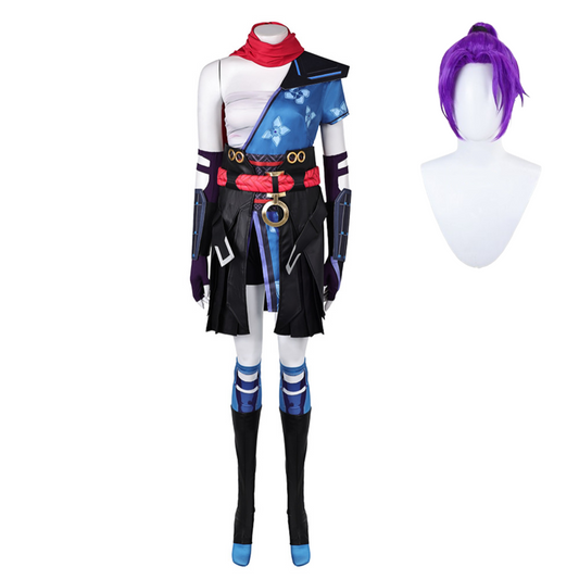 Psylocke Tenue Bleue et Noire Cosplay Costume