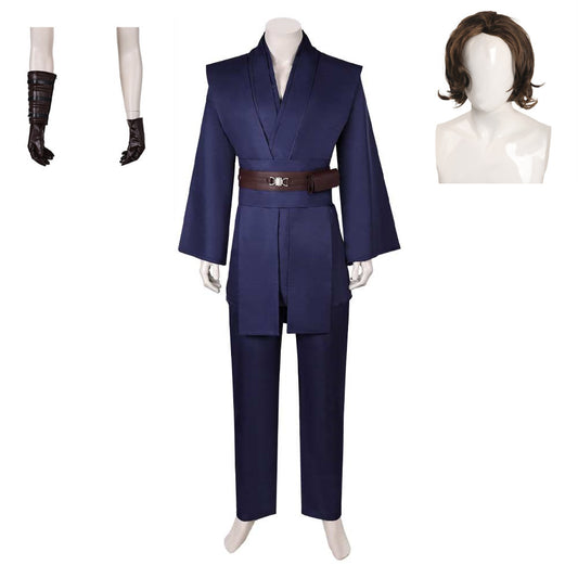 Anakin Skywalker Jedi Tenue Bleue Cosplay Costume