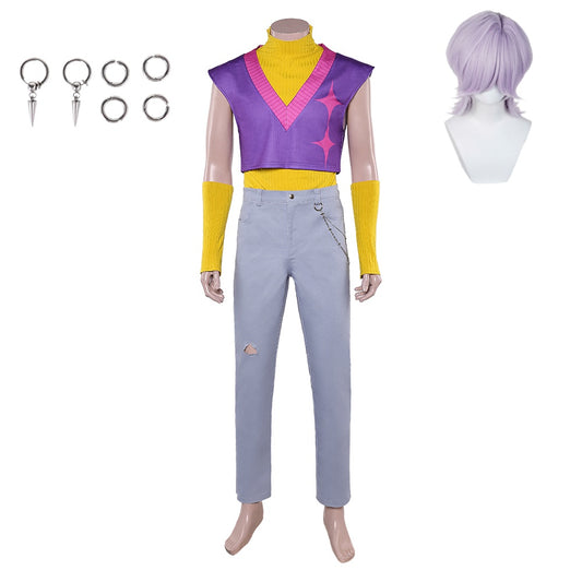 KPop Demon Hunters(2025) Saja Boys Mystery Tenue de Gilet Violet Cosplay Costume