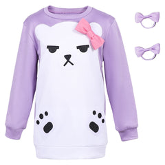 Enfant&Femme KPop Demon Hunters(2025) Huntrix Mira Pyjama Violet et Blanc Cosplay Costume