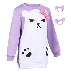 Enfant&Femme KPop Demon Hunters(2025) Huntrix Mira Pyjama Violet et Blanc Cosplay Costume