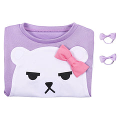 Enfant&Femme KPop Demon Hunters(2025) Huntrix Mira Pyjama Violet et Blanc Cosplay Costume