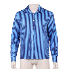 Cosplay Costume Sanji One Piece Live Action 2(2026) TV Cosplay Chemise Bleu+Tablier Rose Tenue Homme