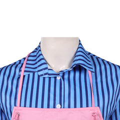 Cosplay Costume Sanji One Piece Live Action 2(2026) TV Cosplay Chemise Bleu+Tablier Rose Tenue Homme