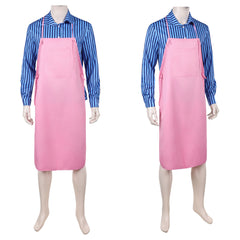 Cosplay Costume Sanji One Piece Live Action 2(2026) TV Cosplay Chemise Bleu+Tablier Rose Tenue Homme