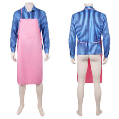 Cosplay Costume Sanji One Piece Live Action 2(2026) TV Cosplay Chemise Bleu+Tablier Rose Tenue Homme