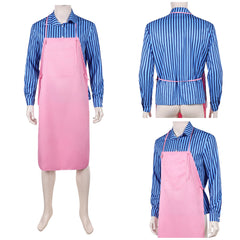 Cosplay Costume Sanji One Piece Live Action 2(2026) TV Cosplay Chemise Bleu+Tablier Rose Tenue Homme