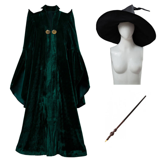 Adulte Harry Potter Professeur Minerva McGonagall Robe Cosplay Costume